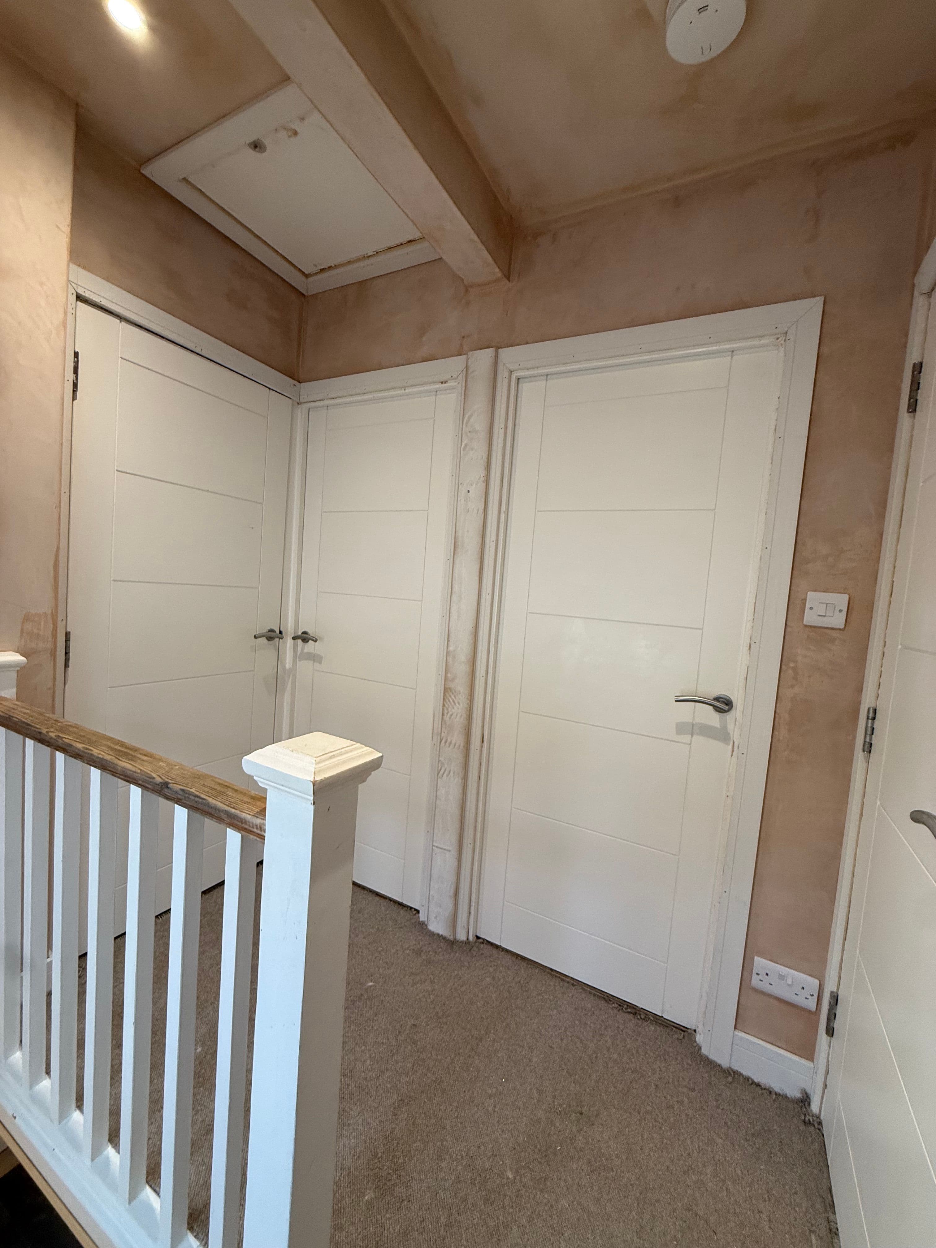 Interior Joinery & Bespoke Doors (Banstead) - Custom MDF door fabrication and installation of matching architraves and skirting boards.